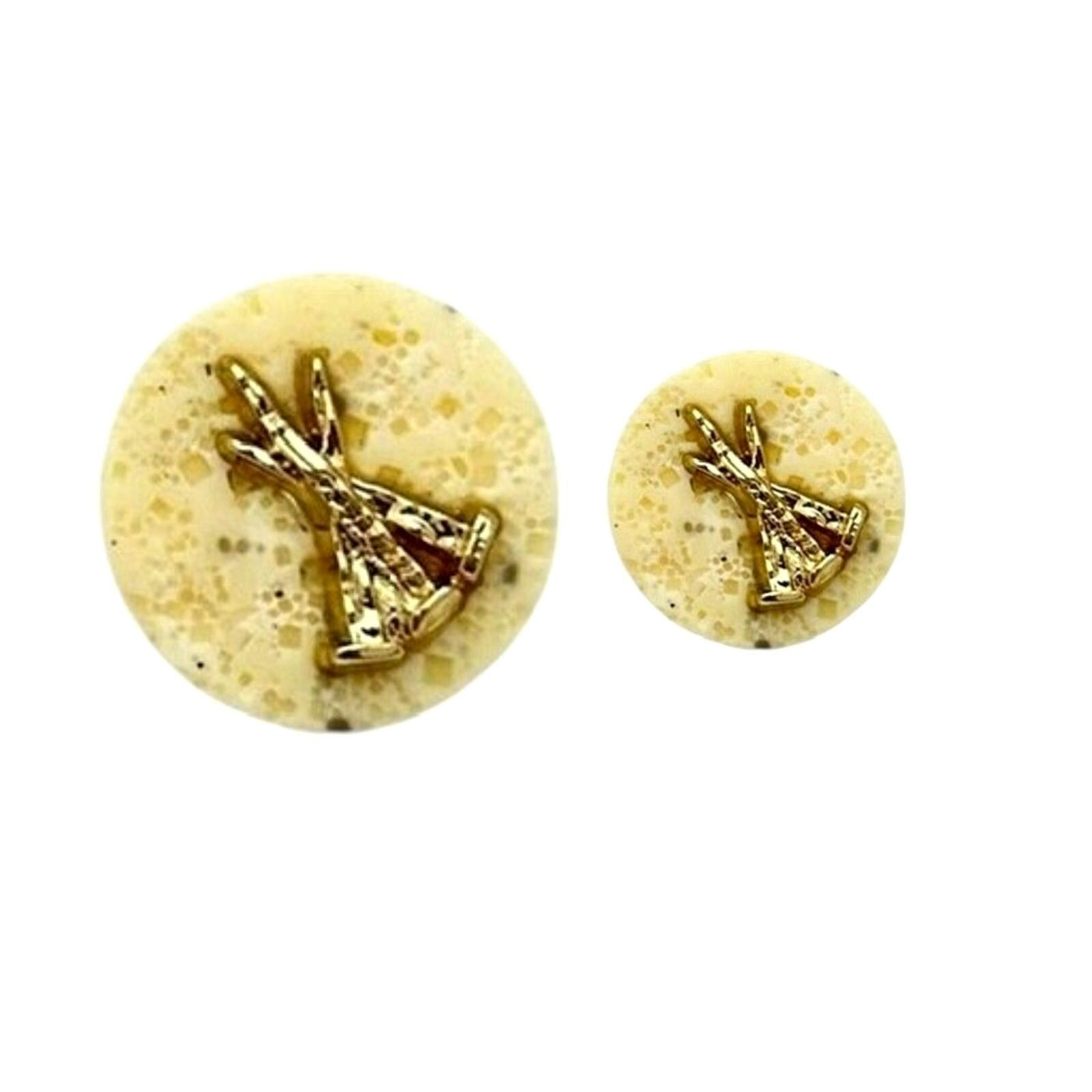 Creamish Golden Designer Blazer Metal Buttons