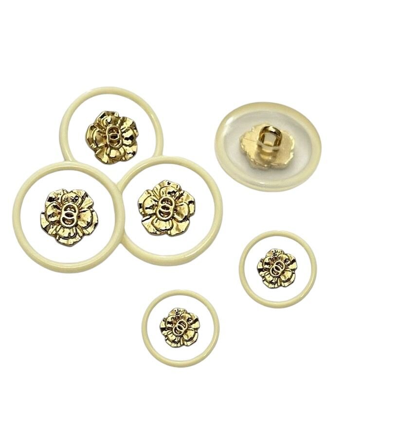 Golden Flower Shaped Designer Blazer Metal Buttons