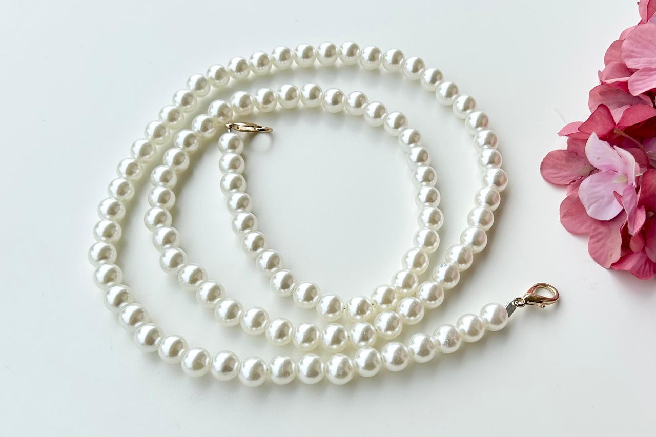 White Pearl Chain For Bags - 2 pc