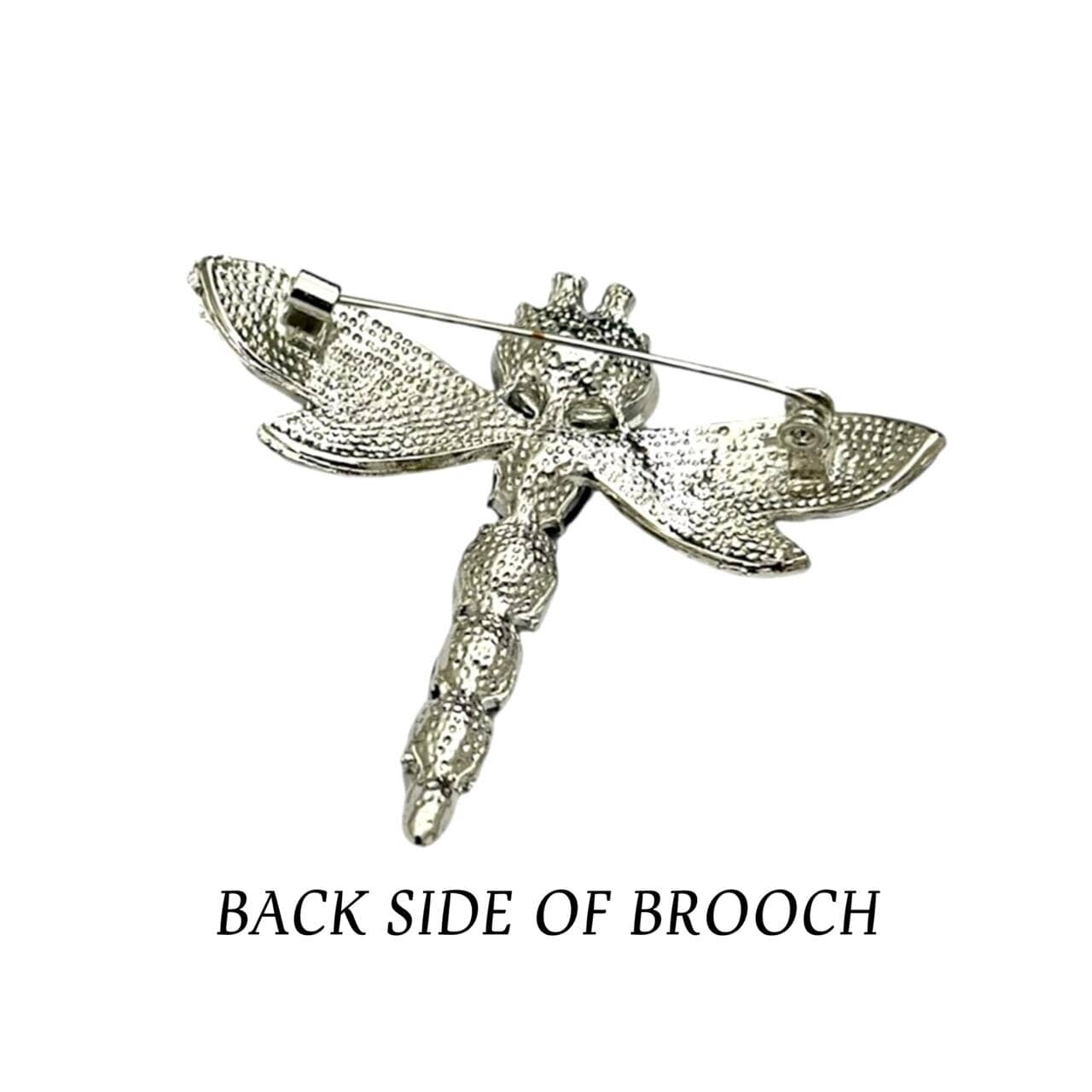 Black Color Crystal Dragonfly Metal Brooch