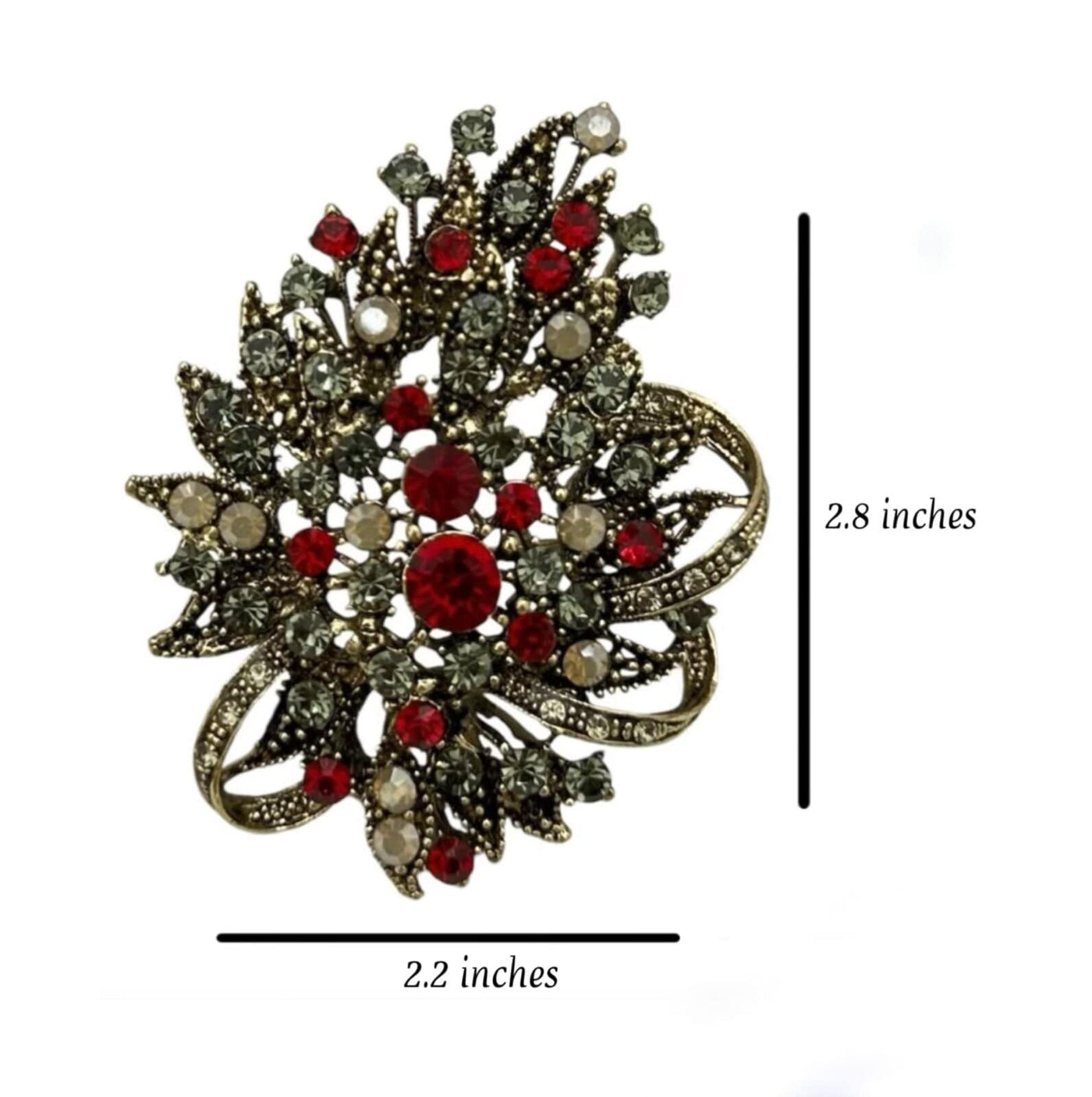 Maroon Color Abstract Royal Metal Brooch