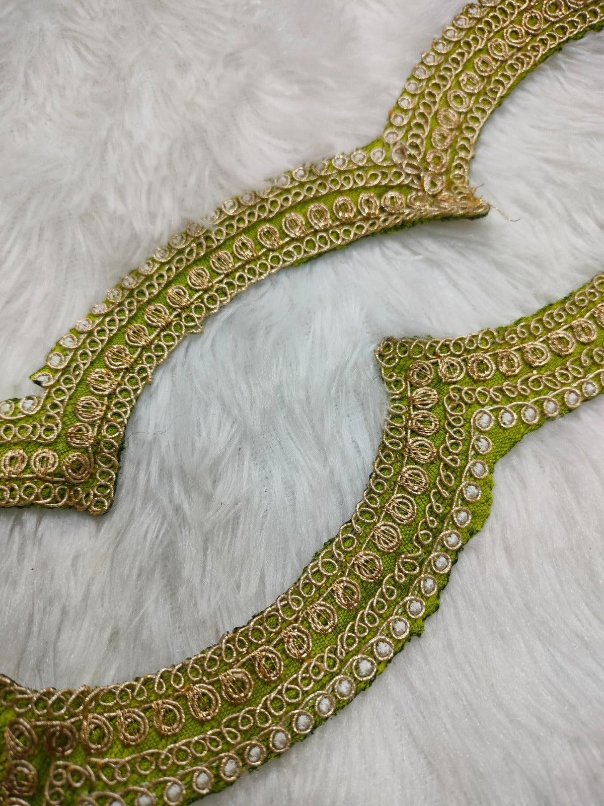 Grass Green Fancy Embellished Trim