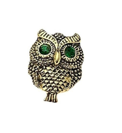 Golden Color Owl Shaped Golden Metal Brooch