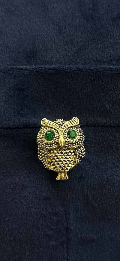 Golden Color Owl Shaped Golden Metal Brooch