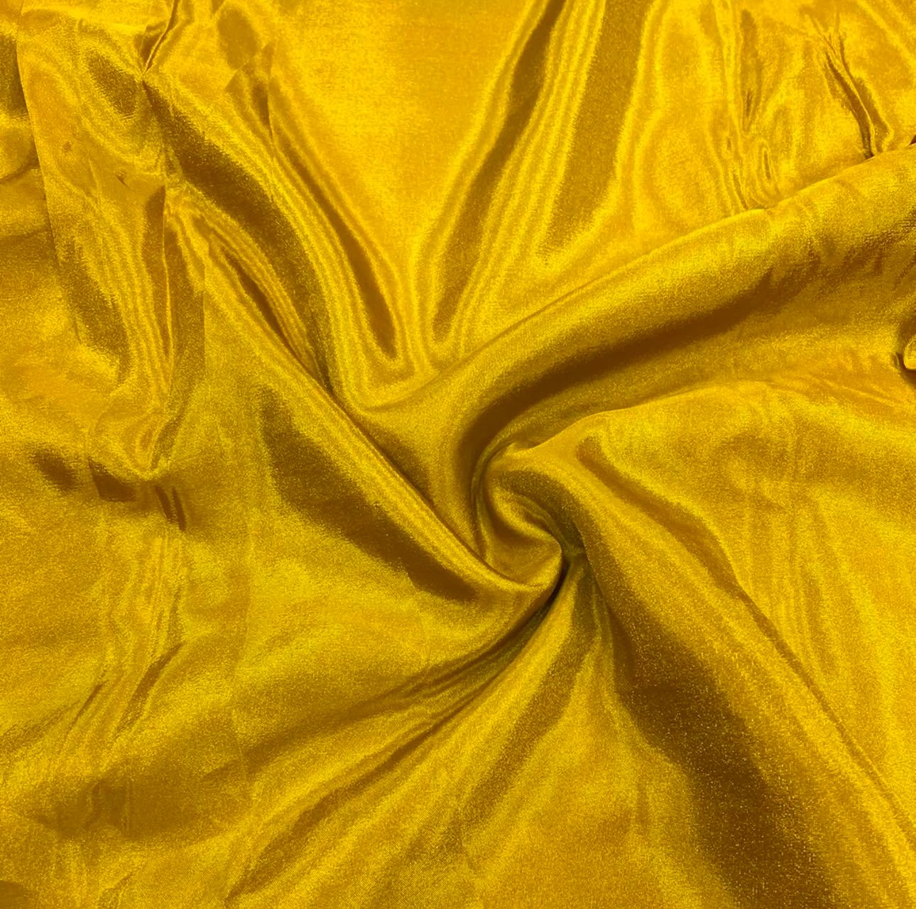 Burnt Yellow Plain Viscose Gold Tissue Silk Fabric (Wholesale)