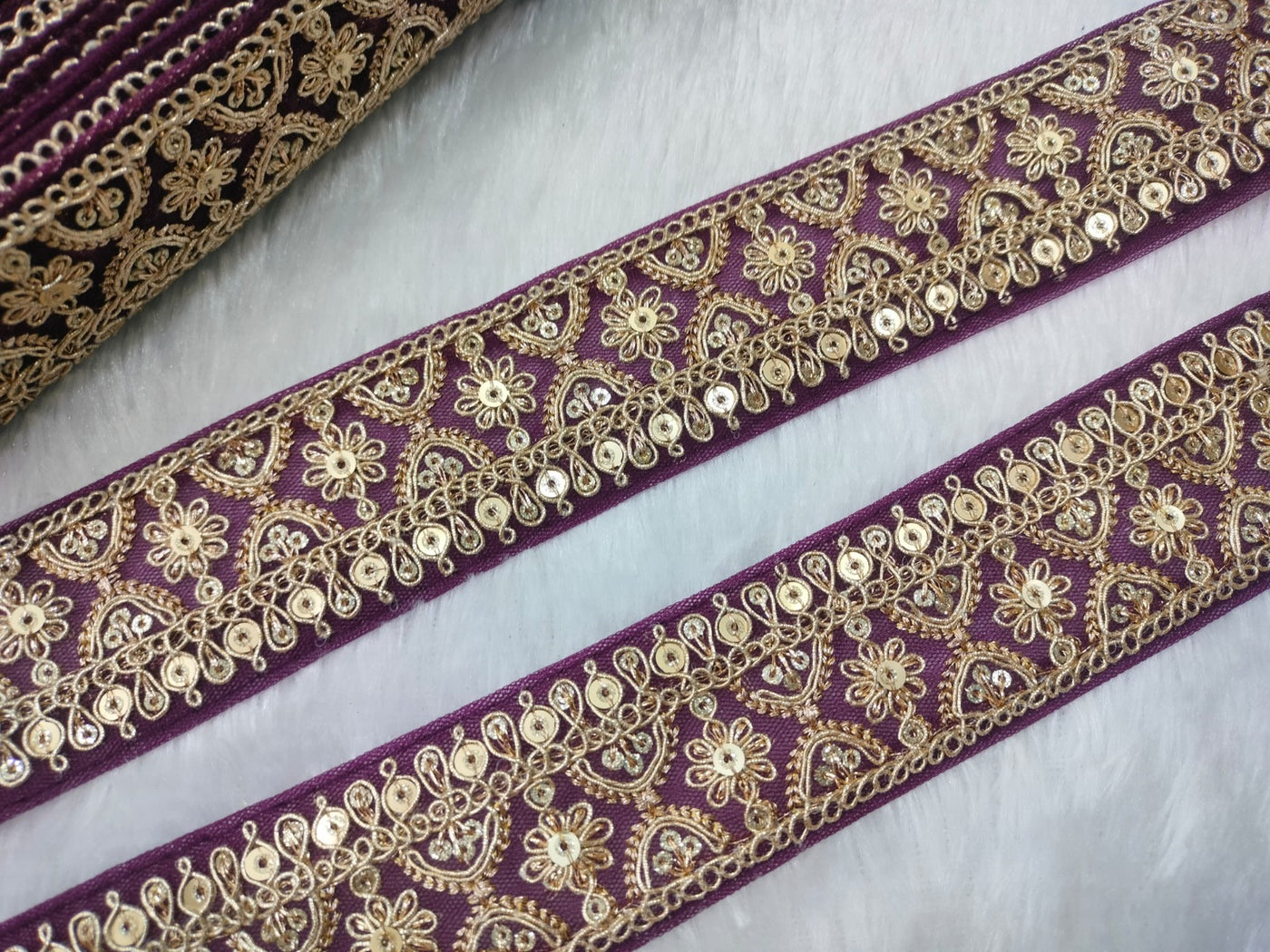 Purple Fancy Embellished Trim