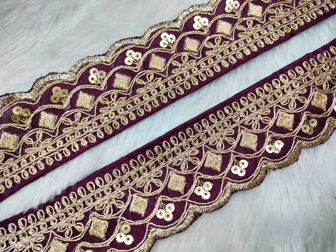 Purple Fancy Zari Trim