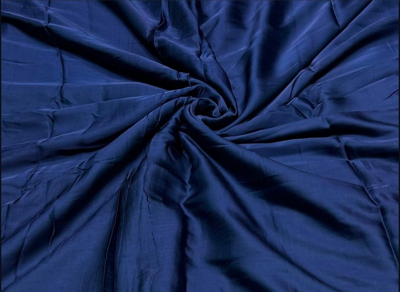 Navy Blue Plain Modal Silk Fabric