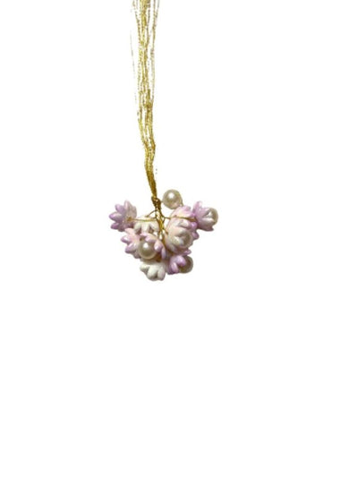 Pastel Purple Resin Flower and Pearl Tassel