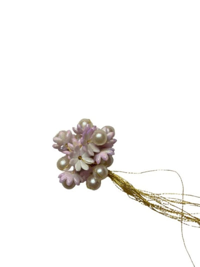 Pastel Purple Resin Flower and Pearl Tassel