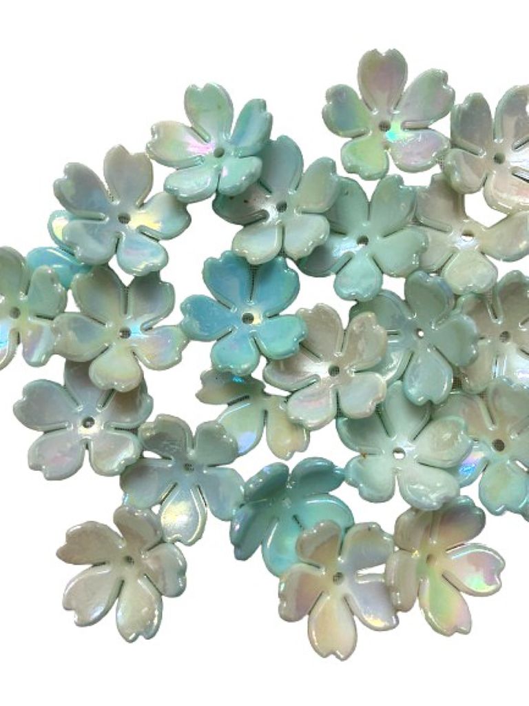 Pastel Blue Resin Flower Embellishments