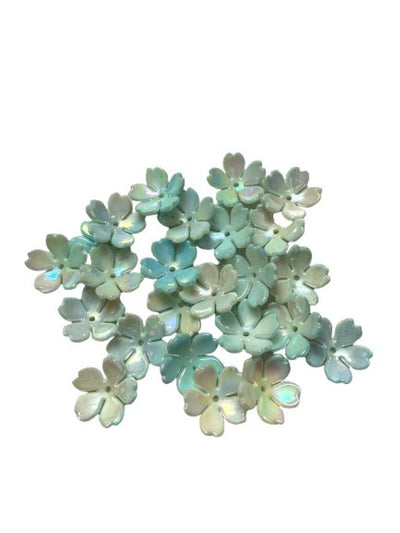 Pastel Blue Resin Flower Embellishments