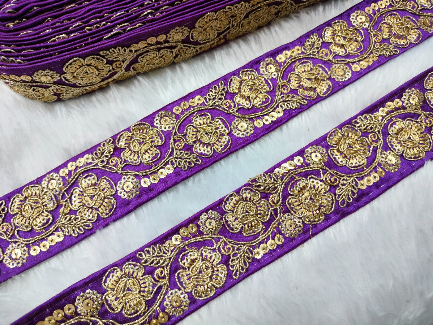 Purple Fancy Embellished Trim