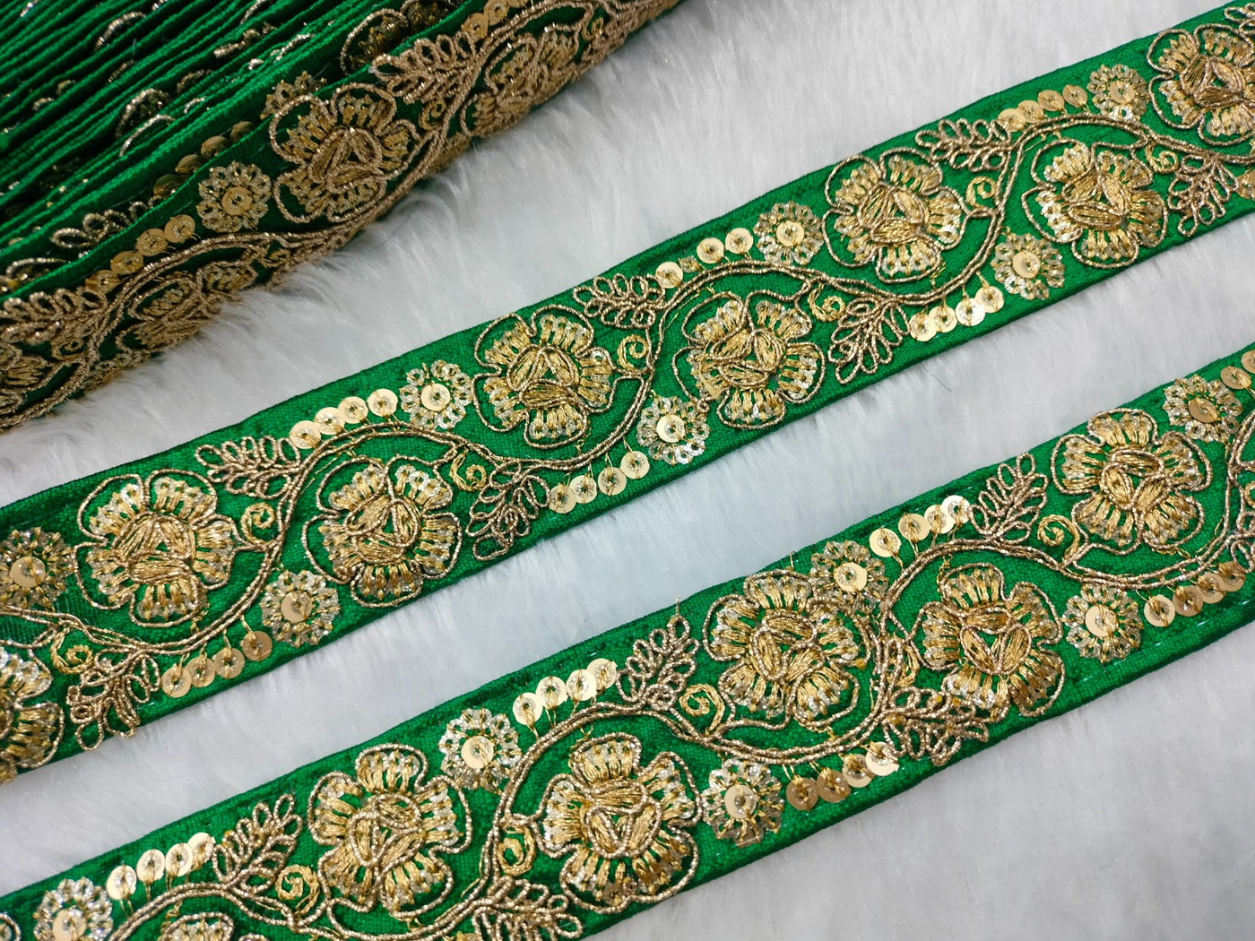 Green Fancy Embellished Trim