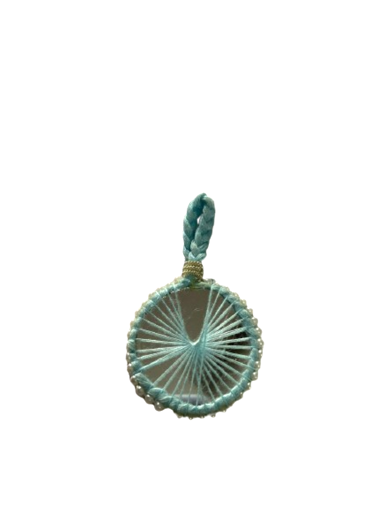 Pastel Blue Thread and Mirror Latkan