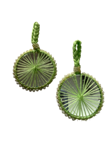 Pastel Green Thread and Mirror Latkan