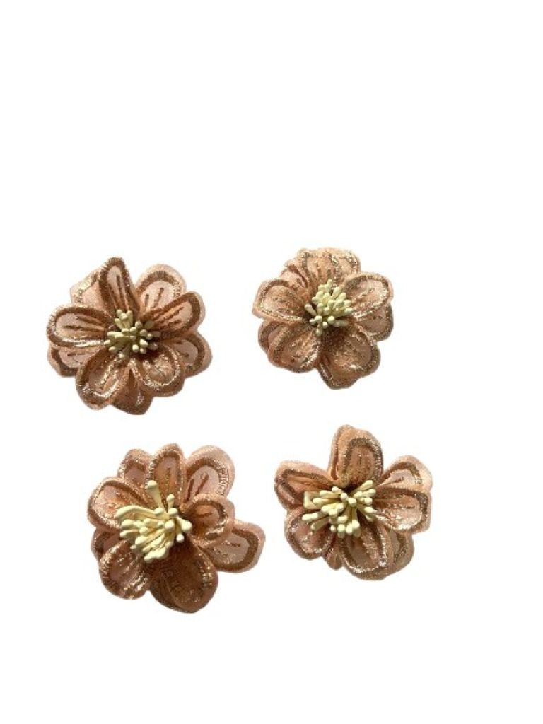 Peach Fabric Flower.