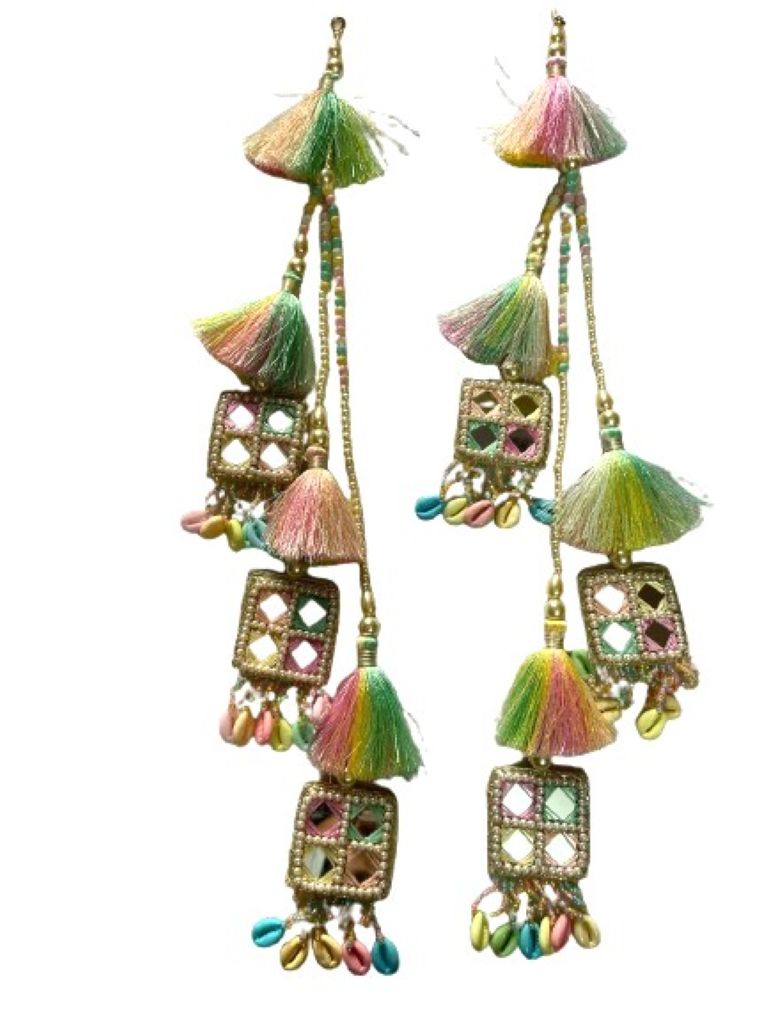 Muliticoloured Pastel  Funda And Mirror Latkan.