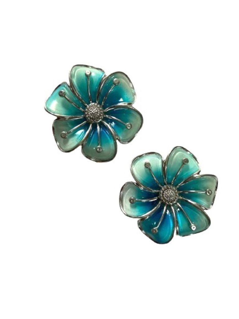 Blue Plastic Resin Flower