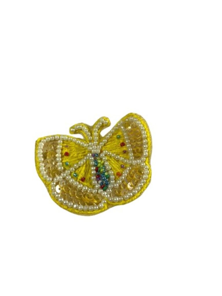 Yellow Embellished Butterfly Patch