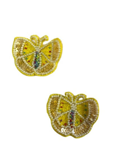 Yellow Embellished Butterfly Patch