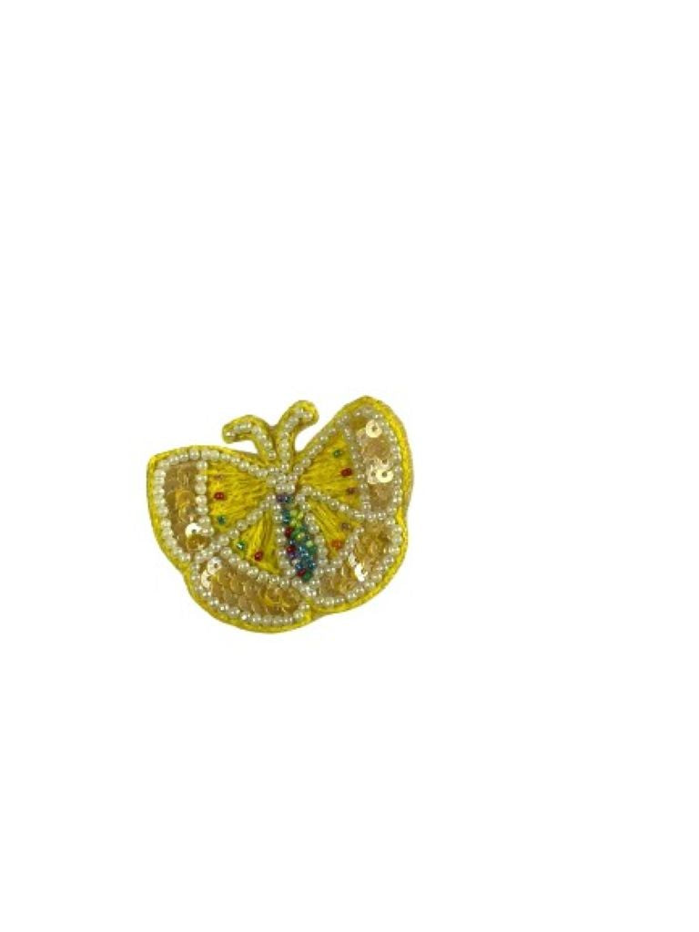 Yellow Embellished Butterfly Patch