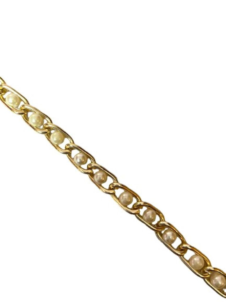 Golden Metal And Pearl Chain