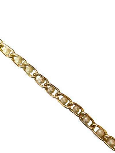 Golden Metal And Pearl Chain