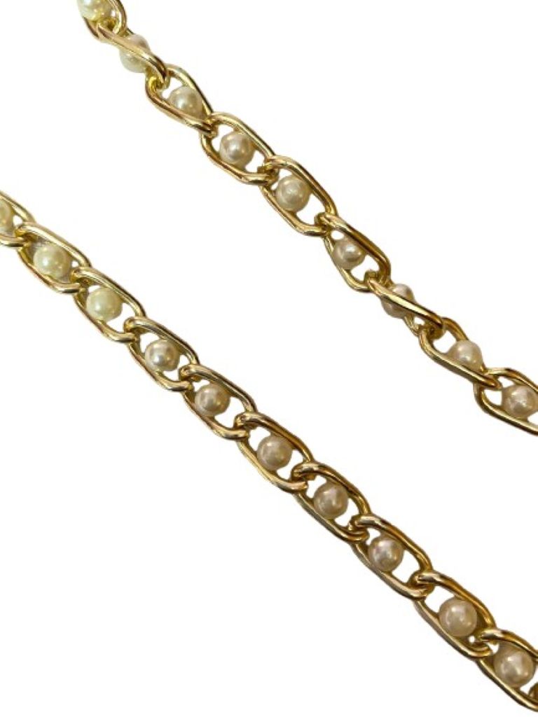 Golden Metal And Pearl Chain