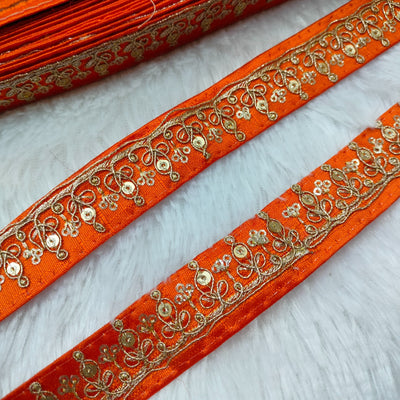 Orange Fancy Zari Trim