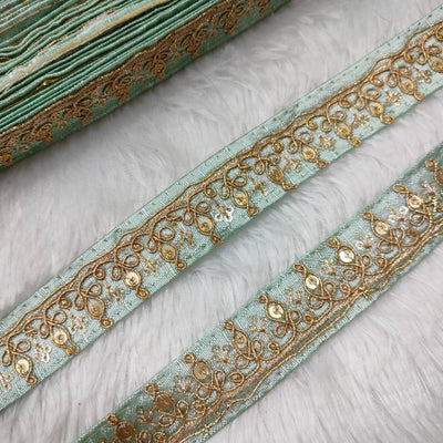 Sea Blue Fancy Zari Trim