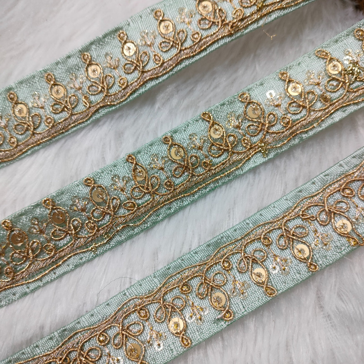 Sea Blue Fancy Zari Trim