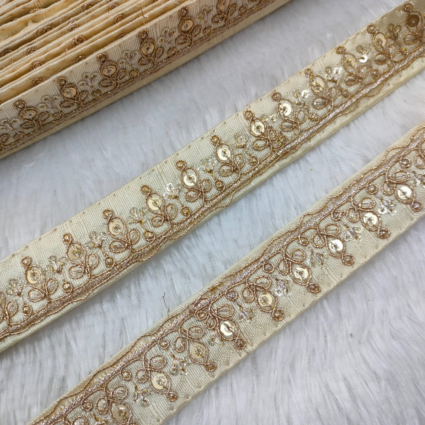 Beige Fancy Zari Trim