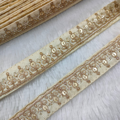 Beige Fancy Zari Trim