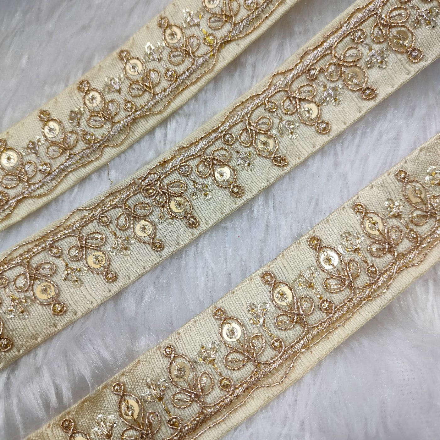 Beige Fancy Zari Trim