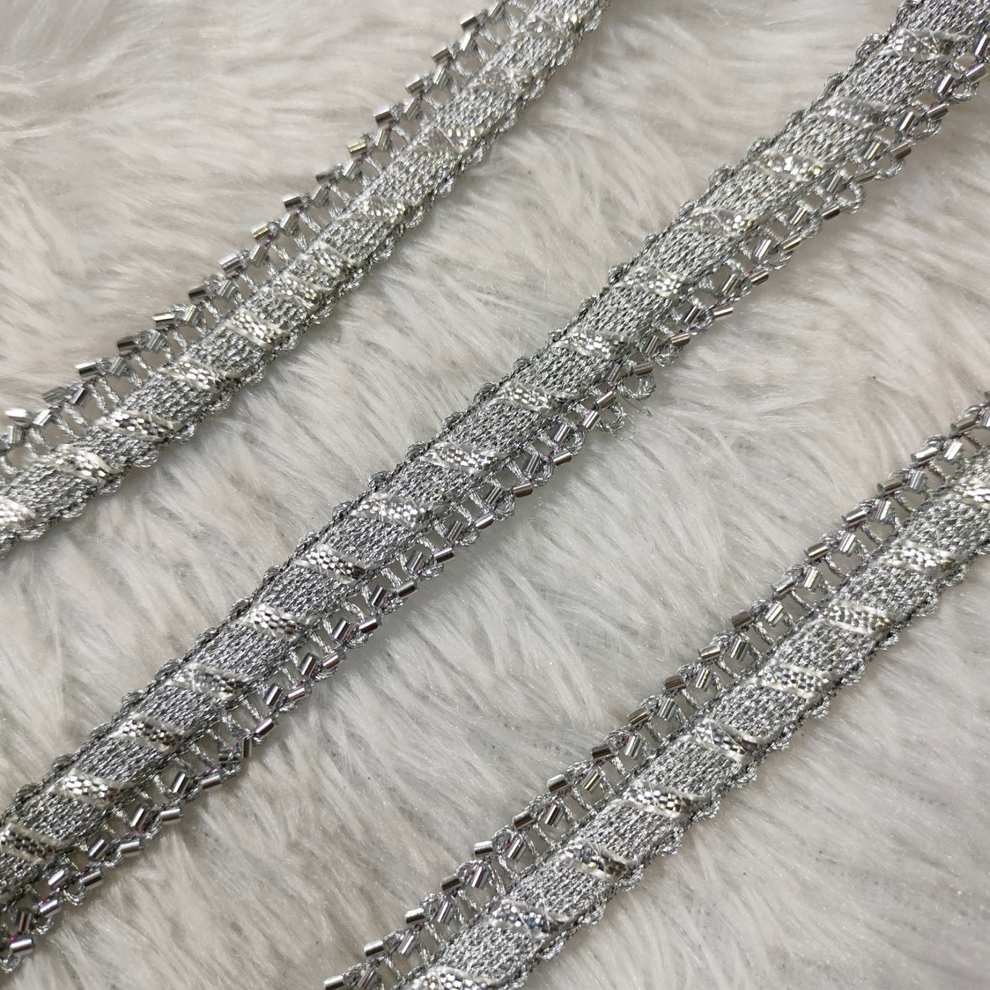 Silver Fancy Embellished Trim (Wholesale)