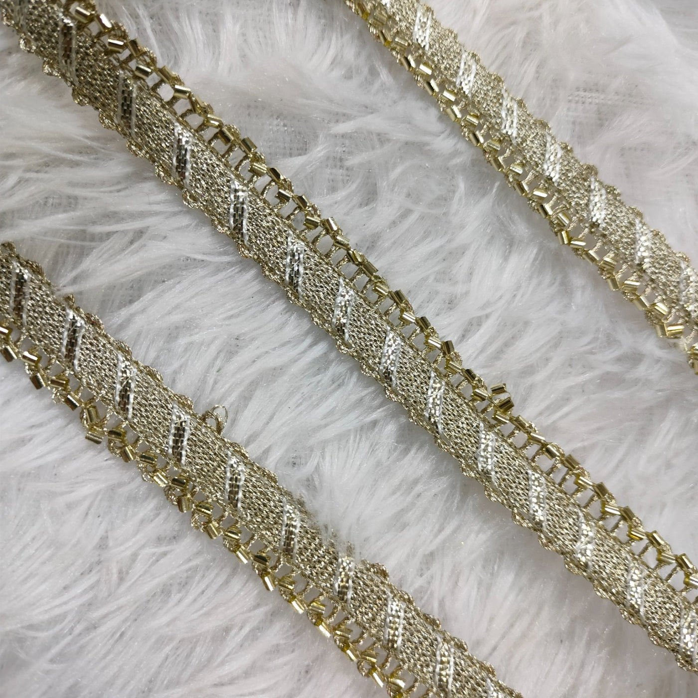 Light Gold Fancy Embellished Trim (Wholesale)