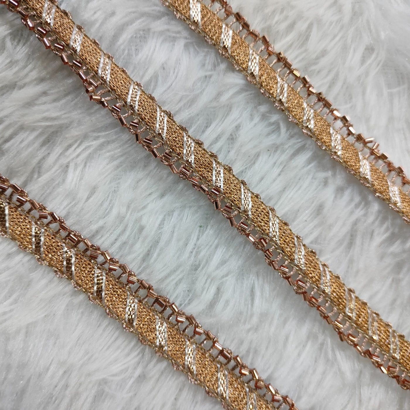 Rose Gold Fancy Embellished Trim (Wholesale)