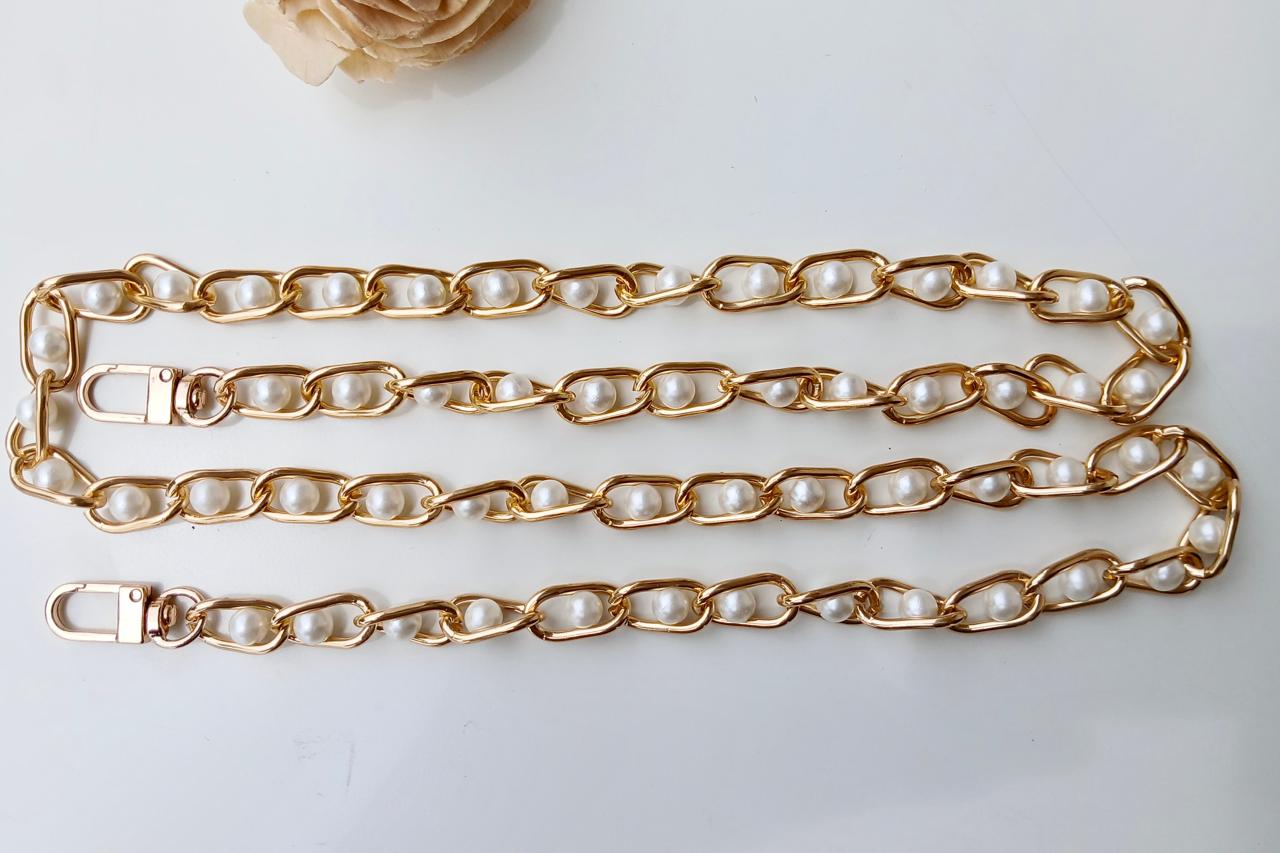 Golden Pearl Chain With Hooks