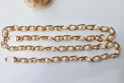 Golden Pearl Chain With Hooks
