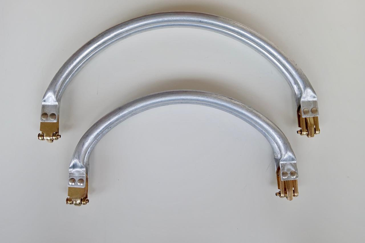 Silver Color Aluminum Tubular Clutch Bag Frame - Half Round