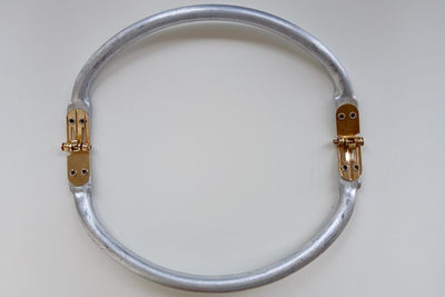 Silver Color Aluminum Tubular Clutch Bag Frame - Half Round