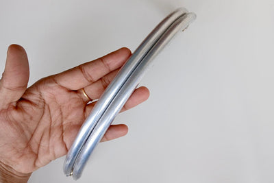 Silver Color Aluminum Tubular Clutch Bag Frame - Half Round