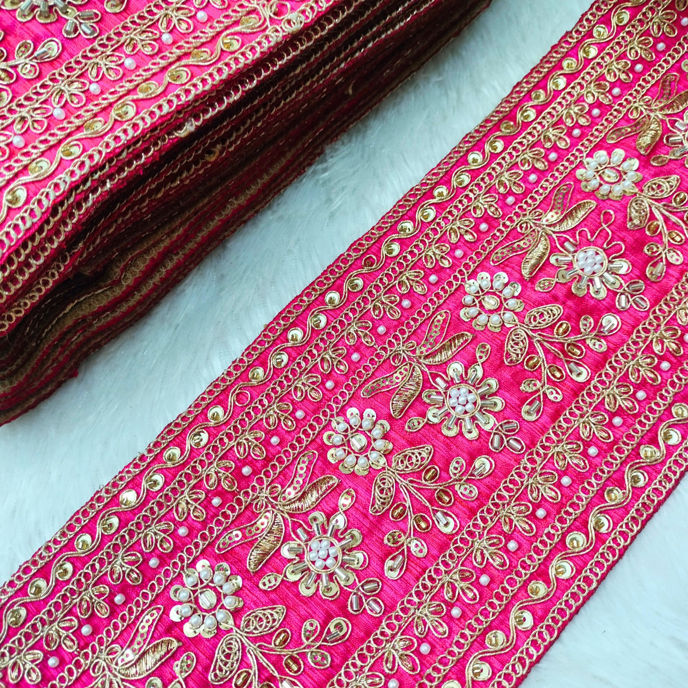 Pink Fancy Zari Embellished Trim