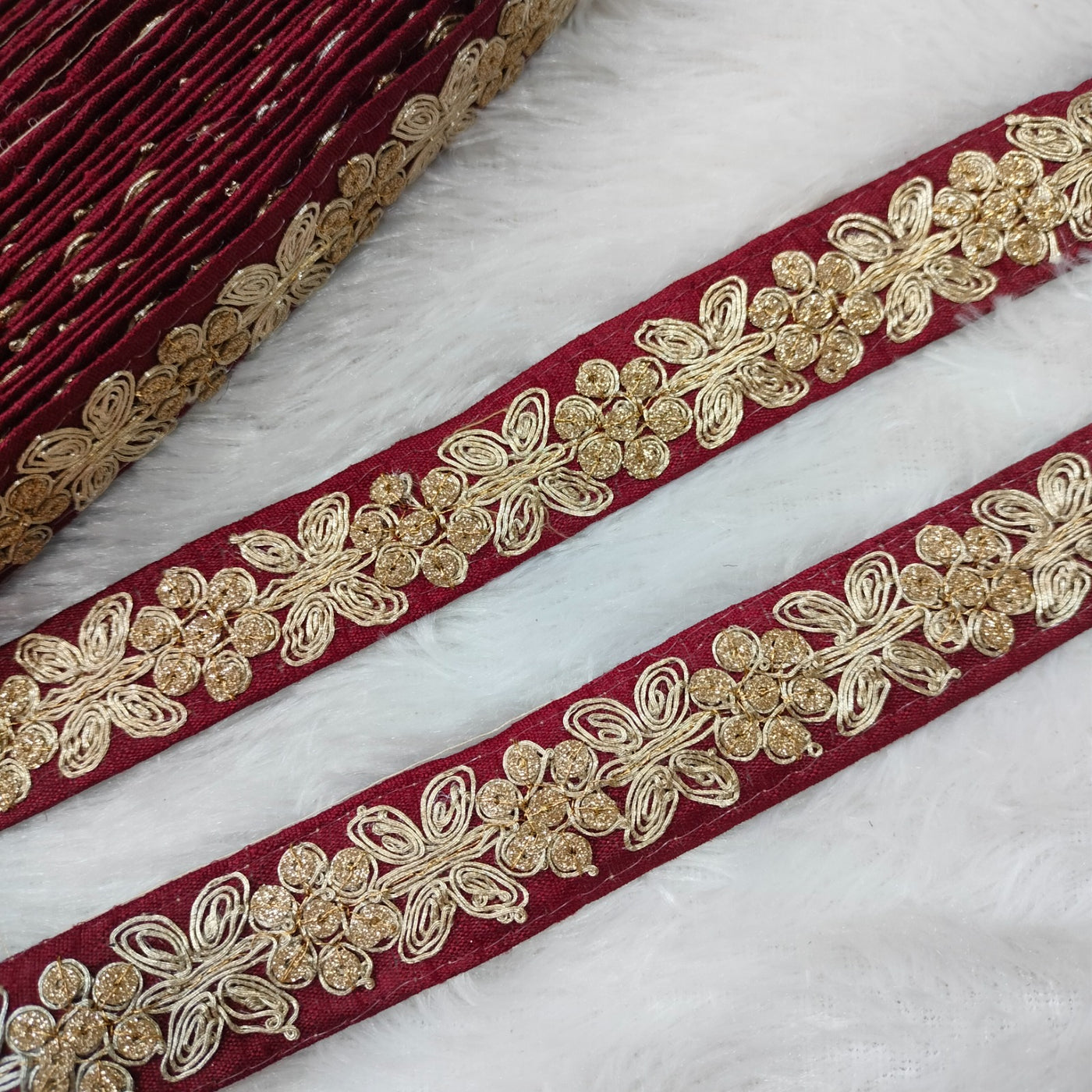 Brown Fancy Zari Embellished Trim