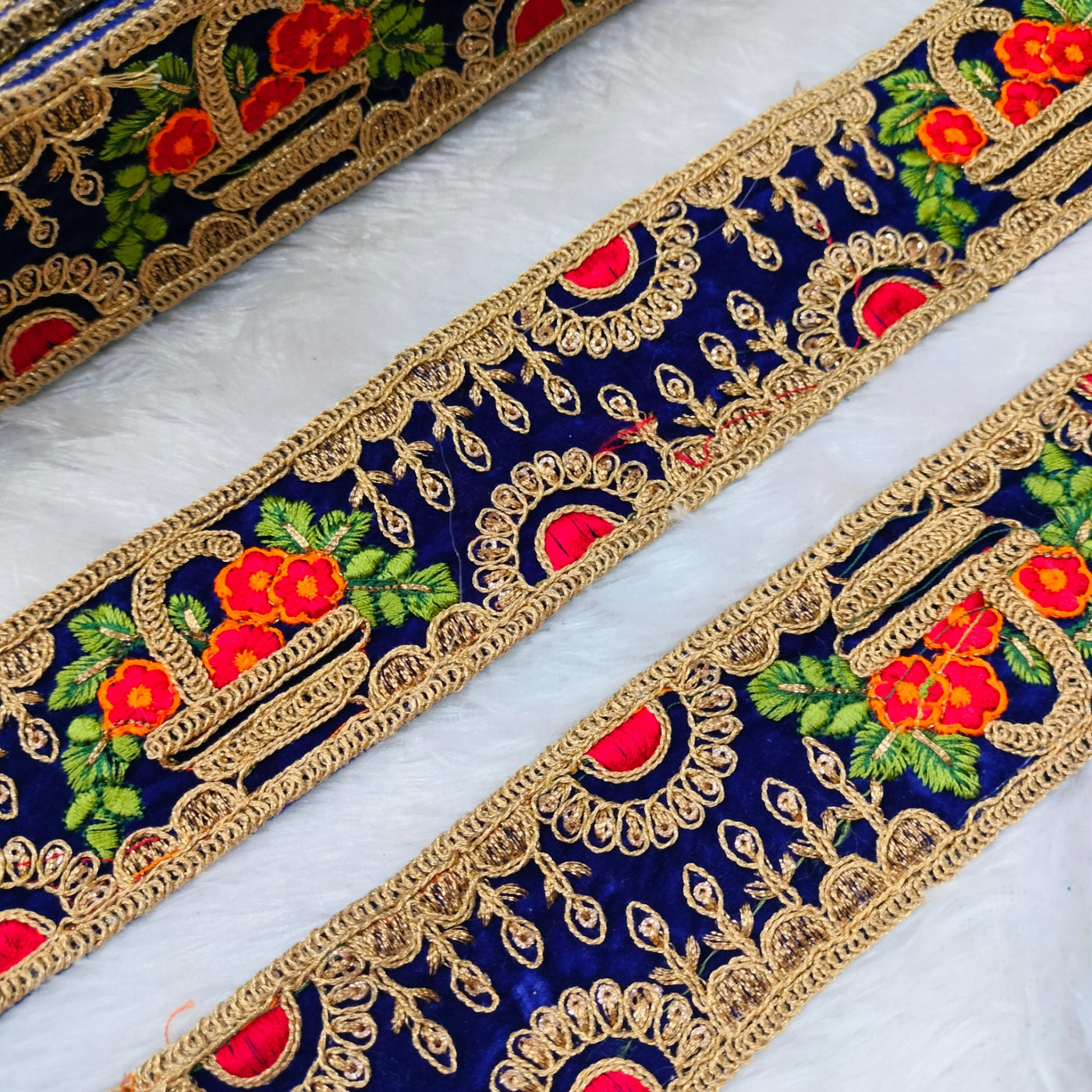 Royal Blue Fancy Embellished Trim