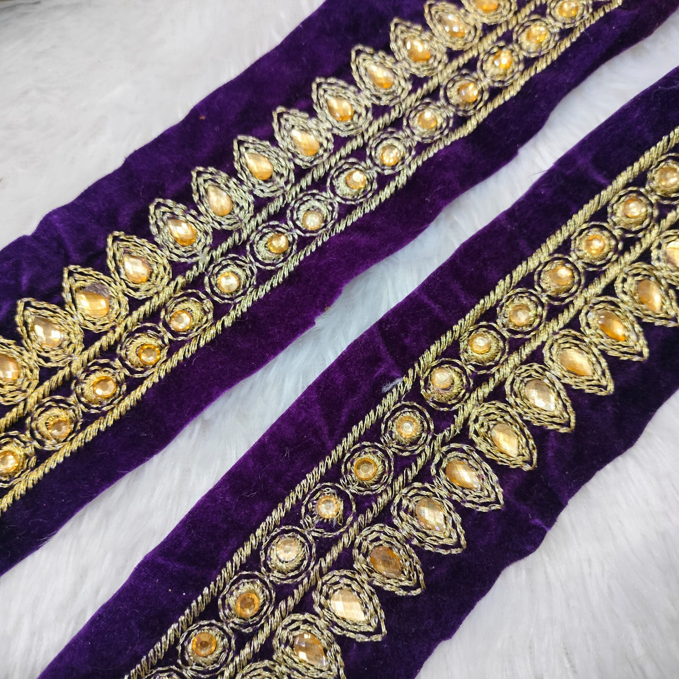 Dark Plum Fancy Embellished Trim