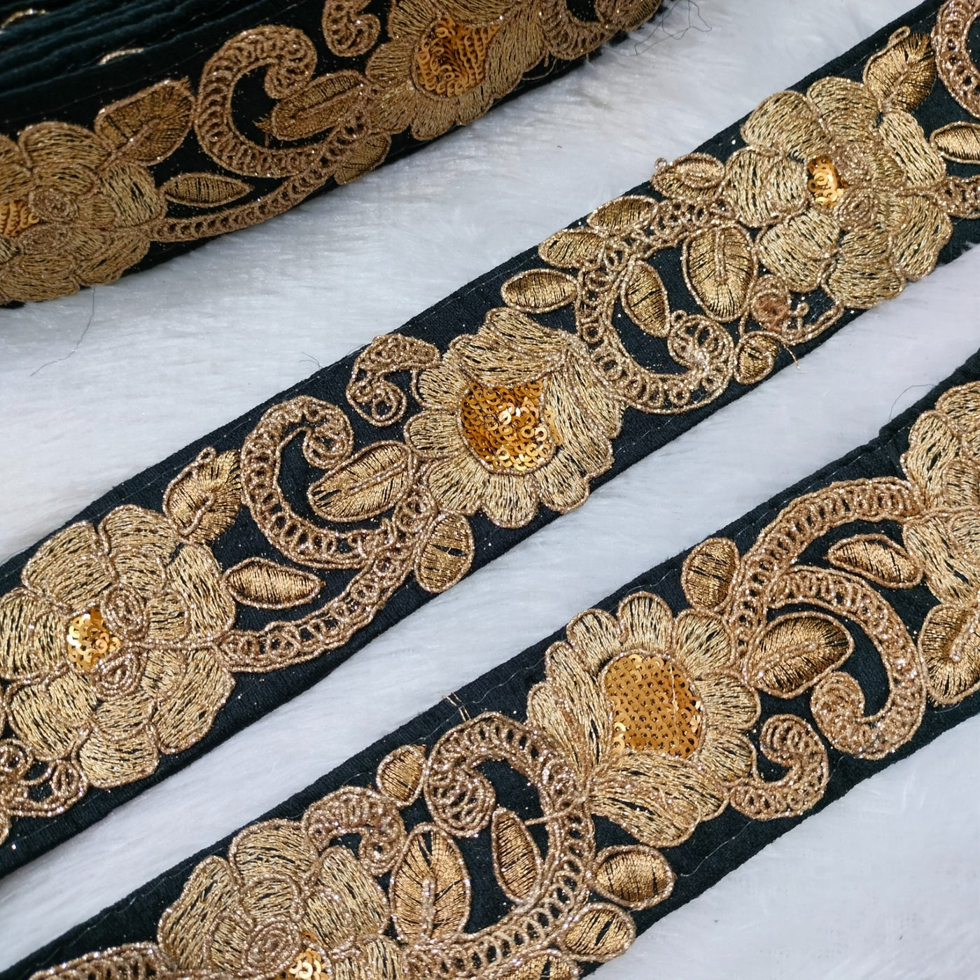 Black Fancy Embellished Trim