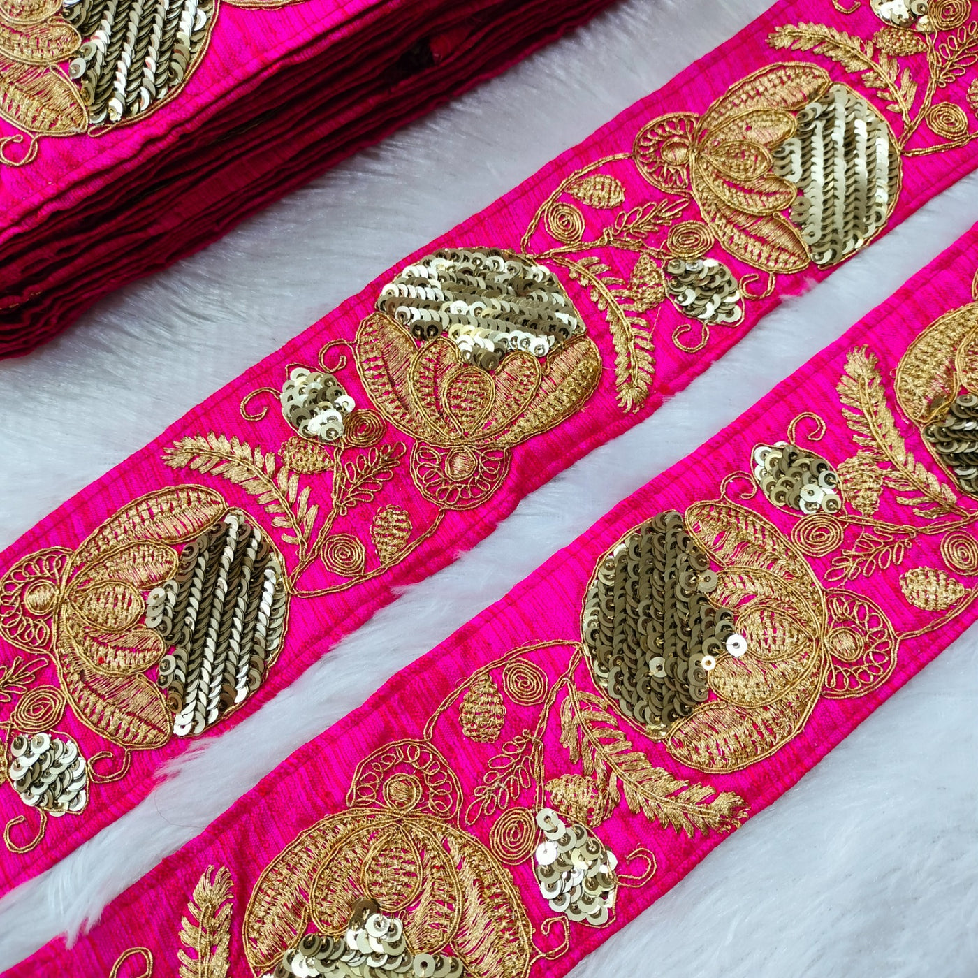 Pink Fancy Embellished Trim