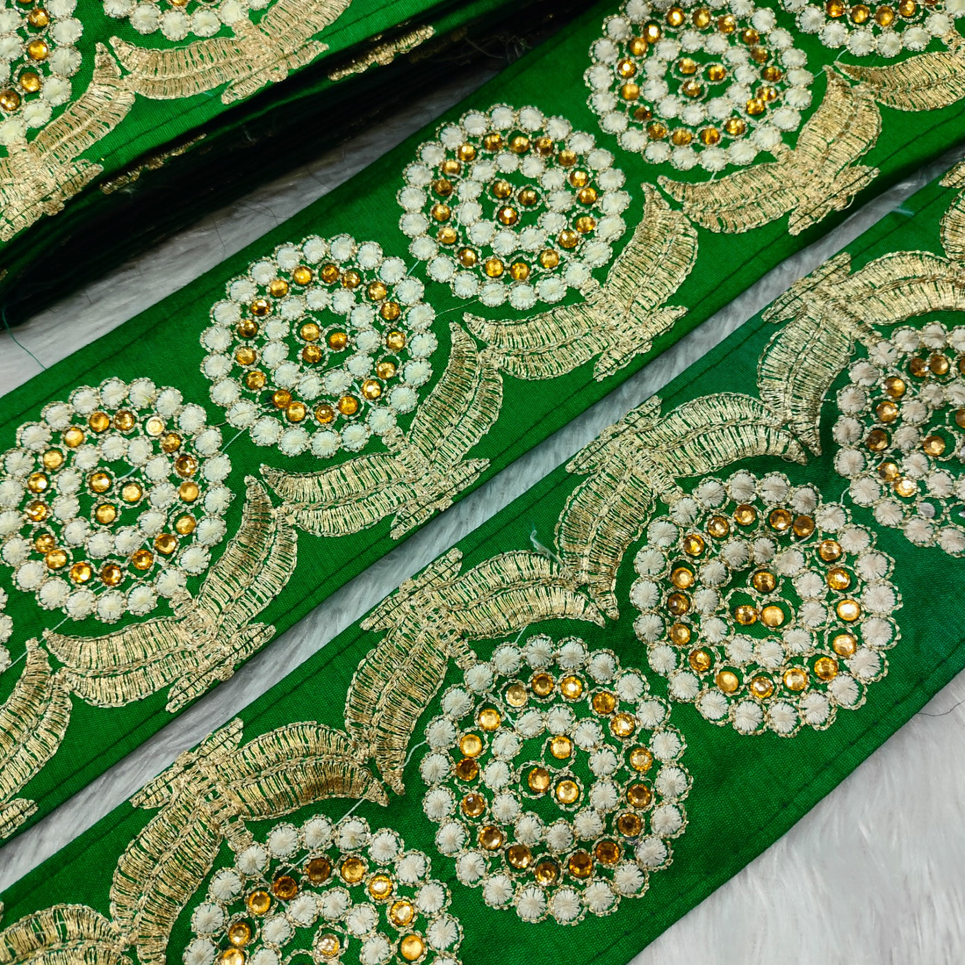 Green Fancy Embellished Trim